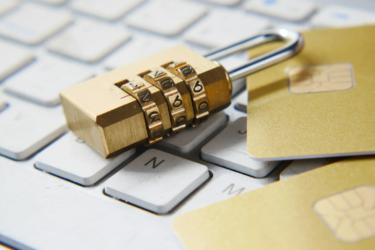 Abstract digital security and lock imagery